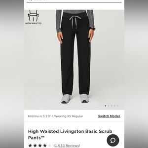 FIGS Black High Waisted Scrub Pants